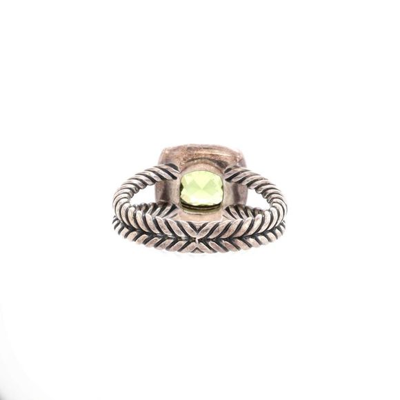 David Yurman Petite Albion Ring Sterling Silver with Peridot and Diamonds 7mm - - Picture 3 of 4